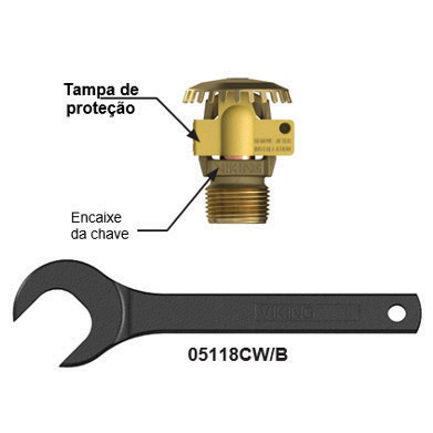 Sprinkler Viking resposta padrão ELO Up-Right modelo VK530 e chave